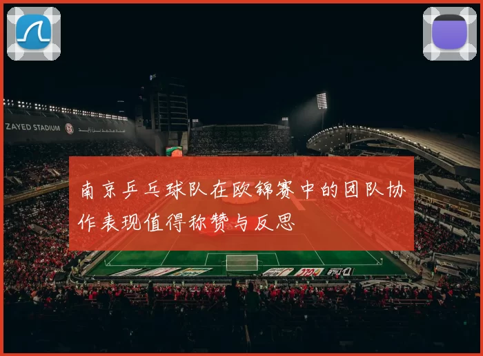 南京乒乓球队在欧锦赛中的团队协作表现值得称赞与反思